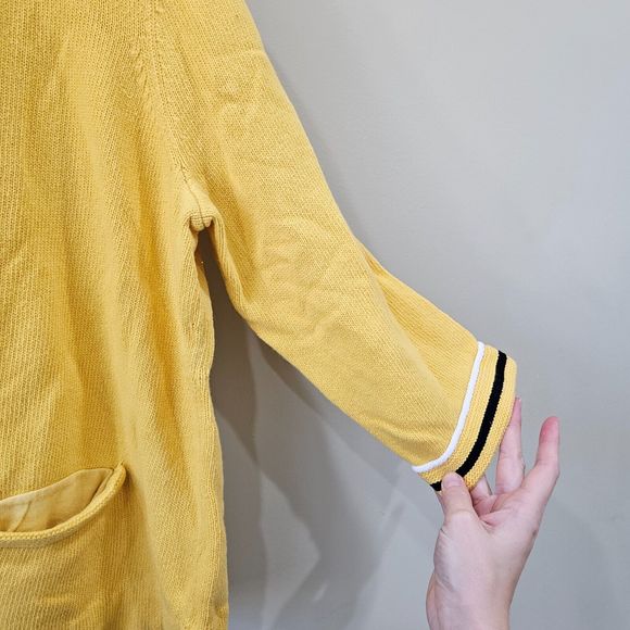 Talbots Womens Charming Knit Cardigan Plus Size Yellow Vibrant Feminine Mature - Picture 5 of 10